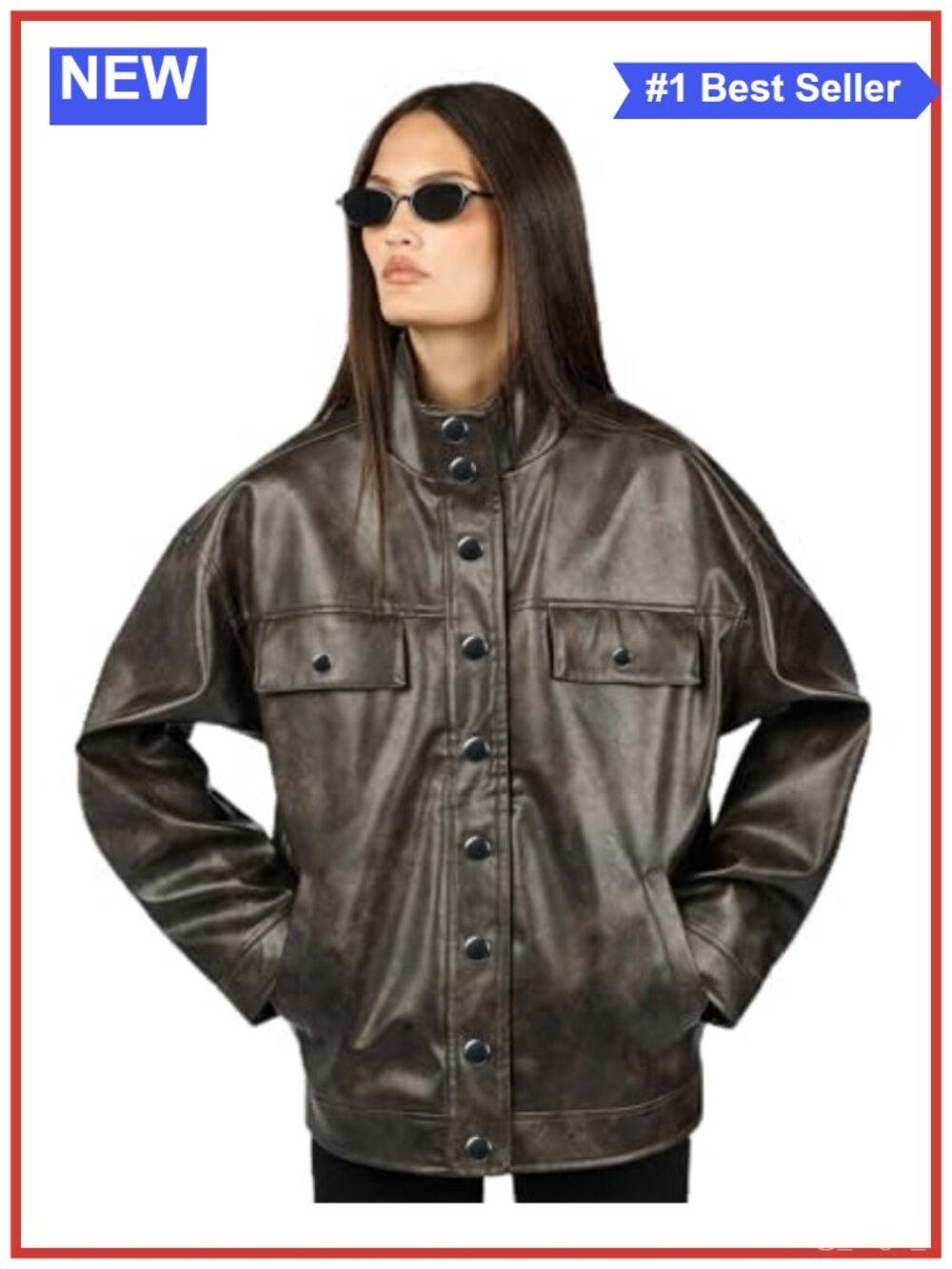 90s Leather Jacket Zip Front Long Sleeve Fall